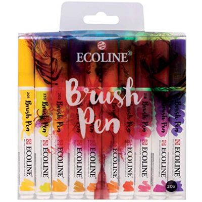 Ecoline Royal Talens Pe da escova conjunto de 20 marcadores Ecoline Royal Talens Pe da escova conjunto de 20 marcadores