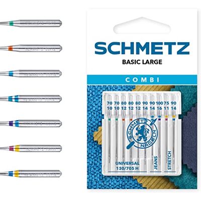 SCHMETZ Combi Basic Large Variedade 10 agulhas para máquinas de costura SCHMETZ Combi Basic Large Variedade 10 agulhas para máquinas de costura