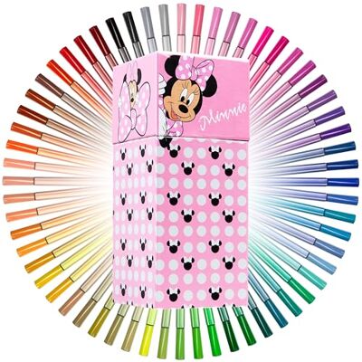 Disney Minnie Mouse Conjunto de Marcadores com 60 Cores para Crianças Presentes para Meninas (Rosa) Disney Minnie Mouse Conjunto de Marcadores com 60 Cores para Crianças Presentes para Meninas (Rosa)