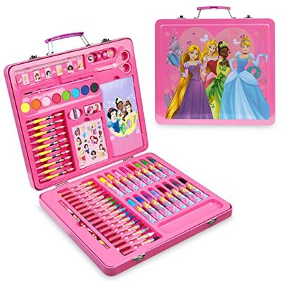 Disney Princesas Maleta de Pinturas para Meninas Conjunto Completo com Marcadores, Lápis de Cor e Adesivos Maleta de Atividades para Meninas para Colorir Disney Princesas Maleta de Pinturas para Meninas Conjunto Completo com Marcadores, Lápis de Cor e Adesivos Maleta de Atividades para Meninas para Colorir