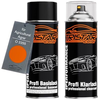 TRISTARcolor Tinta automotiva em spray para ASJFS O 2255 Kubota Orange +1K Para agricultura/Agrar, kit camada de base verniz, aerossóis 400 ml TRISTARcolor Tinta automotiva em spray para ASJFS O 2255 Kubota Orange +1K Para agricultura/Agrar, kit camada de base verniz, aerossóis 400 ml