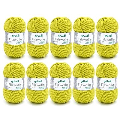 Lã para feltro Gründl - Limão - Fio para feltro, tricô e crochê - 50g Lã para feltro Gründl - Limão - Fio para feltro, tricô e crochê - 50g