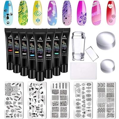 Biutee Placas de Estampagem de Unhas, Conjunto de Carimbos para Unhas, Conjunto de Gel de Carimbo, 8 Cores 8ml de Gel de Carimbo para Unhas, Placas, Unhas Carimbadas, Arte de Unhas DIY Nail Stamping Set, Stamping Gel Set, 8ml 8 Colores Nail Stamping Gel Biutee Placas de Estampagem de Unhas, Conjunto de Carimbos para Unhas, Conjunto de Gel de Carimbo, 8 Cores 8ml de Gel de Carimbo para Unhas, Placas, Unhas Carimbadas, Arte de Unhas DIY Nail Stamping Set, Stamping Gel Set, 8ml 8 Colores Nail Stamping Gel