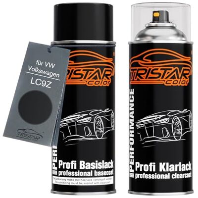TRISTARcolor Tinta automotiva em spray para VW LC9Z Black Magic Perl +1K Para VW / Volkswagen, Preto Magic Perol, kit camada de base verniz, aerossóis 400 ml TRISTARcolor Tinta automotiva em spray para VW LC9Z Black Magic Perl +1K Para VW / Volkswagen, Preto Magic Perol, kit camada de base verniz, aerossóis 400 ml