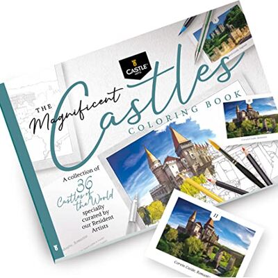 Castle Arts Castles Livro para colorir 36 castelos impressionantes selecionados por artistas internos para focar a mente com guia de referência de cores Papel de grau de artista no se Castle Arts Castles Livro para colorir 36 castelos impressionantes selecionados por artistas internos para focar a mente com guia de referência de cores Papel de grau de artista no se