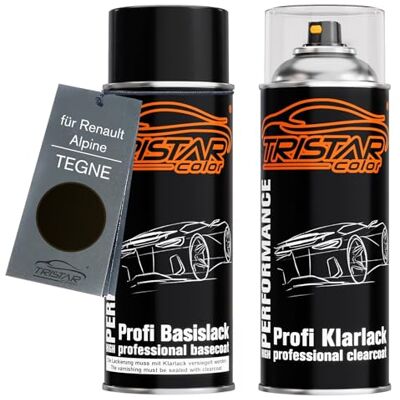 TRISTARcolor Tinta automotiva em spray para Renault TEGNE Noir Etoile N. 1K Para Renault / Alpine, Noir Etoile Nacre, kit camada de base verniz, aerossóis 400 ml TRISTARcolor Tinta automotiva em spray para Renault TEGNE Noir Etoile N. 1K Para Renault / Alpine, Noir Etoile Nacre, kit camada de base verniz, aerossóis 400 ml