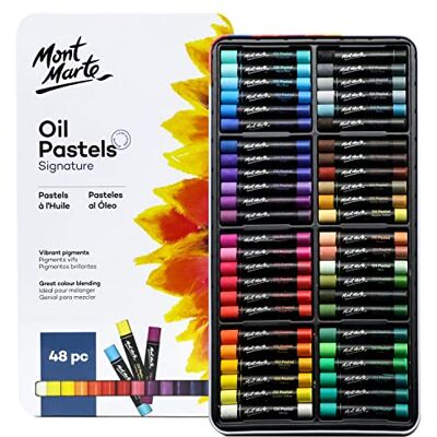 MONT MARTE Pastéis a Óleo Conjunto – 48 Peças – Pastéis para Pintar – Cores Intensas, Alta Pigmentação – Ideal para Pintar e Desenhar MONT MARTE Pastéis a Óleo Conjunto – 48 Peças – Pastéis para Pintar – Cores Intensas, Alta Pigmentação – Ideal para Pintar e Desenhar