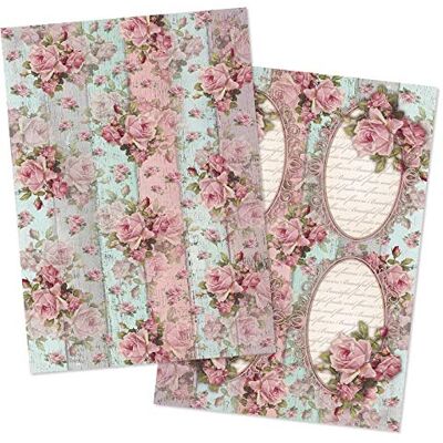 Ideen mit Herz 2 folhas papel de arroz de precioso decoupage, DIN A4, 2 designs diferentes, vintage, Natal, etc. Ideen mit Herz 2 folhas papel de arroz de precioso decoupage, DIN A4, 2 designs diferentes, vintage, Natal, etc.