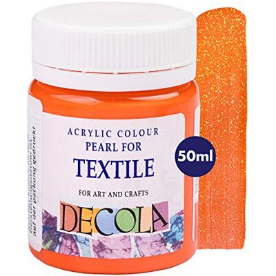 Decola Tinta têxtil efeito purpurina laranja 50 ml cores com alta pigmentação Feito por Nevskaya Palitra Decola Tinta têxtil efeito purpurina laranja 50 ml cores com alta pigmentação Feito por Nevskaya Palitra