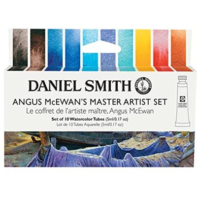 Daniel Smith Aguarelas, jogo de artistas mestres da Angus McEwan, inclui dez tubos de 5 ml () Daniel Smith Aguarelas, jogo de artistas mestres da Angus McEwan, inclui dez tubos de 5 ml ()