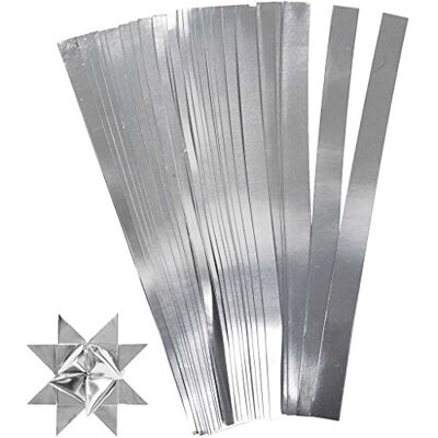 Creativ Fröbelstern Tiras de cartolina metalizada para trabalhos manuais (100 unidades, 10 x 45 mm), cor prateada Creativ Fröbelstern Tiras de cartolina metalizada para trabalhos manuais (100 unidades, 10 x 45 mm), cor prateada