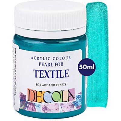 Decola Tinta têxtil efeito purpurina turquesa 50 ml cores com alta pigmentação Feito por Nevskaya Palitra Decola Tinta têxtil efeito purpurina turquesa 50 ml cores com alta pigmentação Feito por Nevskaya Palitra