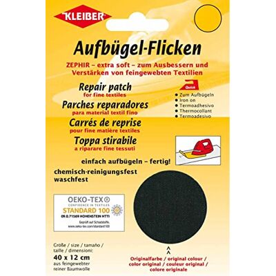 Kleiber - Zephir - Preto - 40x12 cm - Remendo de reparação Kleiber - Zephir - Preto - 40x12 cm - Remendo de reparação