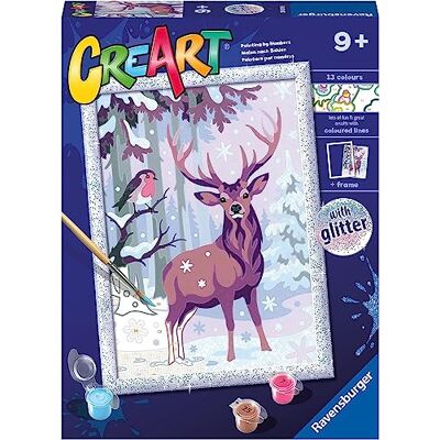 Ravensburger CreArt Série D: Os amigos da floresta, pintura por Nfagor crianças, inclui conjunto completo de pintura e moldura, para crianças de 9 anos, 24 x 18 cm, com purpurpurina Ravensburger CreArt Série D: Os amigos da floresta, pintura por Nfagor crianças, inclui conjunto completo de pintura e moldura, para crianças de 9 anos, 24 x 18 cm, com purpurpurina