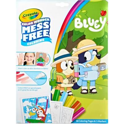 CRAYOLA Color Wonder Livro para colorir Bluey sem desordem (inclui 18 páginas para colorir e 5 marcadores Magic Color Wonder) CRAYOLA Color Wonder Livro para colorir Bluey sem desordem (inclui 18 páginas para colorir e 5 marcadores Magic Color Wonder)