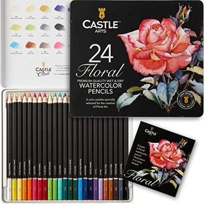 Caixa de Lápis de Aquarela Estilo Botânico 24 Cores Intensas Pinte e Desenhe ao Mesmo Tempo Para Artistas Experientes e como Presente Em uma Caixa Metálica Especial Caixa de Lápis de Aquarela Estilo Botânico 24 Cores Intensas Pinte e Desenhe ao Mesmo Tempo Para Artistas Experientes e como Presente Em uma Caixa Metálica Especial