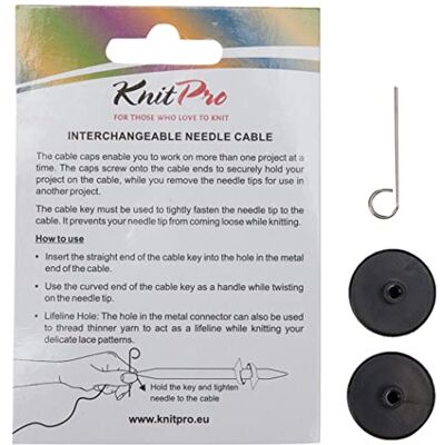 KnitPro - Wire - Preto - 28cm - Cabo KnitPro - Wire - Preto - 28cm - Cabo