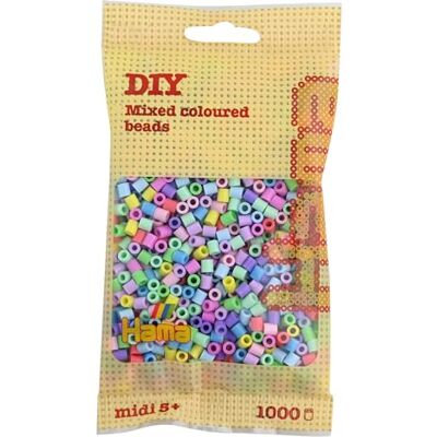Hama Bolsa de contas Aprox. 1000 contas midi fusíveis para artesanato e mosaicos Contas de fusão para crianças criativas 5+ Jogo de arte e decoração Mix 50 Hama Bolsa de contas Aprox. 1000 contas midi fusíveis para artesanato e mosaicos Contas de fusão para crianças criativas 5+ Jogo de arte e decoração Mix 50