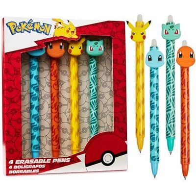 Pokémon Canetas apagáveis de 0,6 mm, conjunto de 4 oli apagável com borracha, material escolar Pikachu, conjunto de papelaria de anime, presente para crianças (multi Pikachu & Charizard) Pokémon Canetas apagáveis de 0,6 mm, conjunto de 4 oli apagável com borracha, material escolar Pikachu, conjunto de papelaria de anime, presente para crianças (multi Pikachu & Charizard)