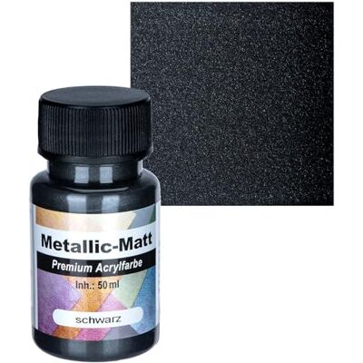 Ideen mit Herz Tinta acrílica premium metalizada mate, opaca, com efeito metálico, à base de água, 50 ml (preto) Ideen mit Herz Tinta acrílica premium metalizada mate, opaca, com efeito metálico, à base de água, 50 ml (preto)