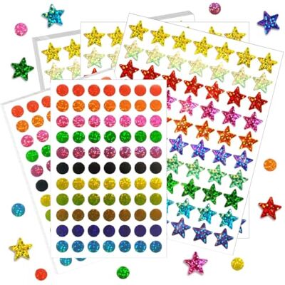 Liim 3640 Autocolantes infantis com estrelas redondas roxas, 10 cores, 1,5 cm, estrelas brilhantes, 1 cm, pontos adesivos de cores a laser para calendários, trabalhos manuais, decoração de álbuns Liim 3640 Autocolantes infantis com estrelas redondas roxas, 10 cores, 1,5 cm, estrelas brilhantes, 1 cm, pontos adesivos de cores a laser para calendários, trabalhos manuais, decoração de álbuns