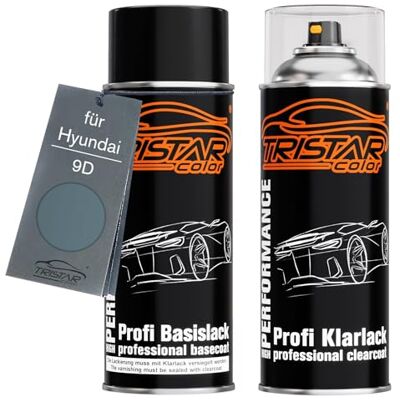 TRISTARcolor Tinta automotiva em spray para Hyundai 9D Moonlight Blue M. 1K Seattle Blue Metallic / Moonlight Blue Metallic, kit camada de base verniz, aerossóis 400 ml TRISTARcolor Tinta automotiva em spray para Hyundai 9D Moonlight Blue M. 1K Seattle Blue Metallic / Moonlight Blue Metallic, kit camada de base verniz, aerossóis 400 ml