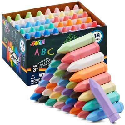 JOYIN Conjunto de giz de calçada laváveis em forma de cone de 48 peças, conjunto de giz gigantes não tóxicos para jogos de arte, jogos ao ar livre de verão e desenho de ardósia JOYIN Conjunto de giz de calçada laváveis em forma de cone de 48 peças, conjunto de giz gigantes não tóxicos para jogos de arte, jogos ao ar livre de verão e desenho de ardósia