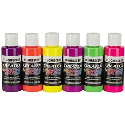 Createx Conjunto de aerógrafo AB 5802-00 (2 onças), cor fluorescente Createx Conjunto de aerógrafo AB 5802-00 (2 onças), cor fluorescente