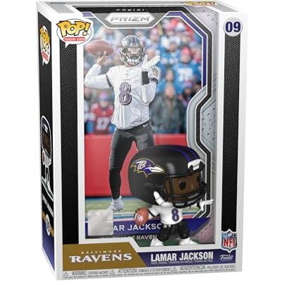 Funko Pop! Trading Cards: Lamar Jackson NFL + Panini figura de vinil colecionável, ideia para presente- mercadoria oficial brinquedos para crianças e adultos, fãs, boneco para colecionadores Funko Pop! Trading Cards: Lamar Jackson NFL + Panini figura de vinil colecionável, ideia para presente- mercadoria oficial brinquedos para crianças e adultos, fãs, boneco para colecionadores