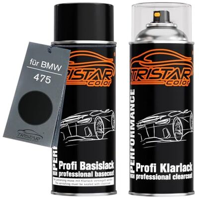 TRISTARcolor Tinta automotiva em spray para BMW 475 Blacksaphire Metall. + Blacksaphire Metallic, kit camada de base verniz, aerossóis 400 ml TRISTARcolor Tinta automotiva em spray para BMW 475 Blacksaphire Metall. + Blacksaphire Metallic, kit camada de base verniz, aerossóis 400 ml
