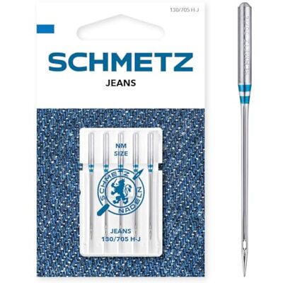 SCHMETZ Jeans 80/12 5 agulhas para máquinas de costura SCHMETZ Jeans 80/12 5 agulhas para máquinas de costura