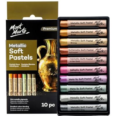 MONT MARTE Pastel Suave Metálico – 10 peças – Giz Pastel Premium para uma extraordinária Pintura de estilo Metálico – Textura Suave e Pulverulenta MONT MARTE Pastel Suave Metálico – 10 peças – Giz Pastel Premium para uma extraordinária Pintura de estilo Metálico – Textura Suave e Pulverulenta