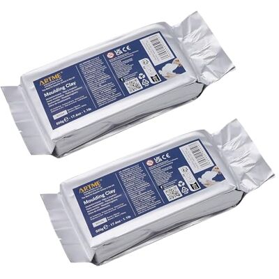 ARTME Argila 1000 g (500 g x 2) pasta de modelar para artes e trabalhos manuais criativos, secagem ao ar, embalagem individual ARTME Argila 1000 g (500 g x 2) pasta de modelar para artes e trabalhos manuais criativos, secagem ao ar, embalagem individual