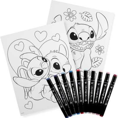 Disney Stitch Kids 2 peças de pintura por números com marcadores de caneta, artes e artesanato Disney Stitch Kids 2 peças de pintura por números com marcadores de caneta, artes e artesanato