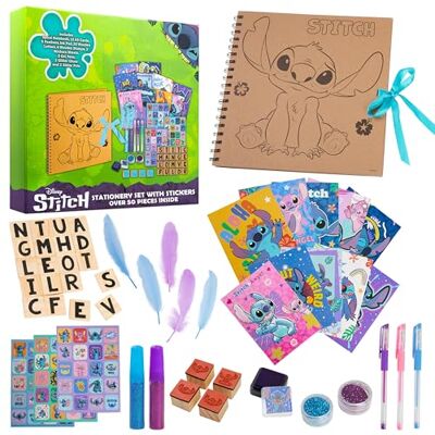 Disney Kit de Scrapbooking Stitch com Materiais para Crianças e Adolescentes, Inclui Autocolantes com Acessórios para Scrapbooking Disney Kit de Scrapbooking Stitch com Materiais para Crianças e Adolescentes, Inclui Autocolantes com Acessórios para Scrapbooking