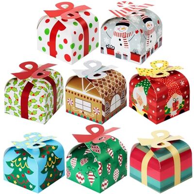 JOYIN 24 caixas de presente de Natal 3D com laço para caixas de papel de presente de Natal, suprimentos de festa de sala de aula escolar, caixas de cartão para bolachas de doces (3,75 x 3,75 x 3,1 polegadas) JOYIN 24 caixas de presente de Natal 3D com laço para caixas de papel de presente de Natal, suprimentos de festa de sala de aula escolar, caixas de cartão para bolachas de doces (3,75 x 3,75 x 3,1 polegadas)
