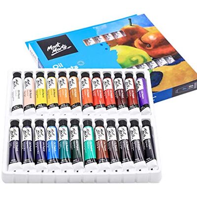 MONT MARTE Tintas de óleo – 24 peças em tubos de 12 ml, ideal para pintura a óleo, cores brilhantes com grande Opacidade e consistência suave MONT MARTE Tintas de óleo – 24 peças em tubos de 12 ml, ideal para pintura a óleo, cores brilhantes com grande Opacidade e consistência suave