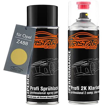 TRISTARcolor Tinta automotiva em spray para Opel Z488 Brokatgelb Metall. + Brocade Yellow Metallic / Brokatgelb Metallic, kit camada de base verniz 2K, aerossóis 400 ml TRISTARcolor Tinta automotiva em spray para Opel Z488 Brokatgelb Metall. + Brocade Yellow Metallic / Brokatgelb Metallic, kit camada de base verniz 2K, aerossóis 400 ml