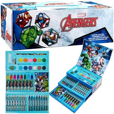 Marvel Maleta de Pinturas para Crianças Homem-Aranha Vingadores com Ceras e Lápis de Cores 40+ Pçs (Multicolor Vingadores) Marvel Maleta de Pinturas para Crianças Homem-Aranha Vingadores com Ceras e Lápis de Cores 40+ Pçs (Multicolor Vingadores)
