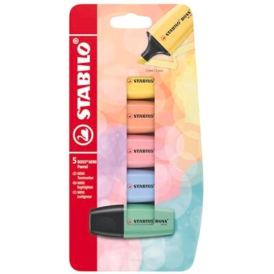 STABILO marcador BOSS MINI pastel Blister de 5, 5 cores STABILO marcador BOSS MINI pastel Blister de 5, 5 cores