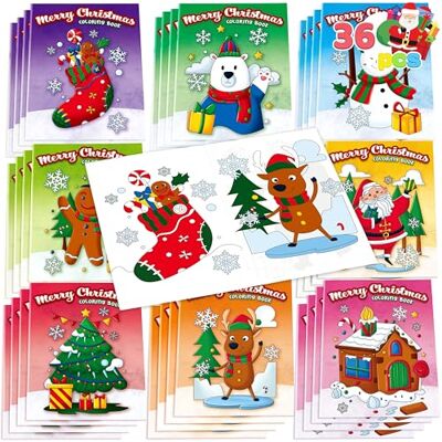JOYIN Pacote de 48 livros para colorir de Natal, mini livretos para colorir em 10 capas com 10 personagens para crianças, suprimentos para festa de Natal, presentes de meias, sacos de presente JOYIN Pacote de 48 livros para colorir de Natal, mini livretos para colorir em 10 capas com 10 personagens para crianças, suprimentos para festa de Natal, presentes de meias, sacos de presente