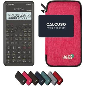Casio fx-82MS 2nd Edition com capa protetora WYNGS rosa calculadora científica pacote básico Casio fx-82MS 2nd Edition com capa protetora WYNGS rosa calculadora científica pacote básico