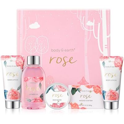 BODY & EARTH Set de Banho Mulher, Caixa de Presente Mulher 5 Peças Aroma de Rosas Inclui Gel de Banho, Manteiga Corporal, Creme de Mãos, Loção Corporal e Sabonete Cestas Presente Mulher Ideal para Spa Regalos Cumpleaños Rosa, Sets de Cuidado Personal, BODY & EARTH Set de Banho Mulher, Caixa de Presente Mulher 5 Peças Aroma de Rosas Inclui Gel de Banho, Manteiga Corporal, Creme de Mãos, Loção Corporal e Sabonete Cestas Presente Mulher Ideal para Spa Regalos Cumpleaños Rosa, Sets de Cuidado Personal,