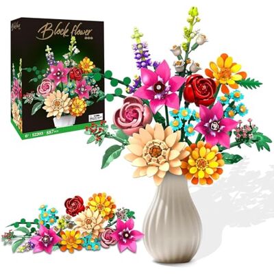 Rongmeiz Set Constr. Ramo Flores (891 peças): Kit plantas / flores Artif. Brinquedo crianças, coleção botânica para adultos (mulheres/meninas) Presentes: Dia mãe, aniversário, Natal Rongmeiz Set Constr. Ramo Flores (891 peças): Kit plantas / flores Artif. Brinquedo crianças, coleção botânica para adultos (mulheres/meninas) Presentes: Dia mãe, aniversário, Natal