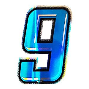 Generic - Número 9 - Azul holográfico - Altura 10 cm - Adesivo Generic - Número 9 - Azul holográfico - Altura 10 cm - Adesivo