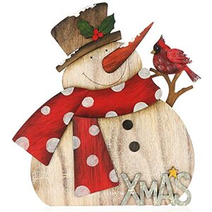 com-four ® Expositor decorativo para o Natal boneco de neve de madeira para colocar ornamento de Natal para decorar e oferecer (boneco de neve redondo) com-four ® Expositor decorativo para o Natal boneco de neve de madeira para colocar ornamento de Natal para decorar e oferecer (boneco de neve redondo)