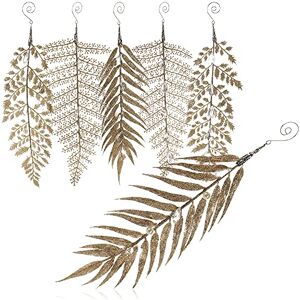 com-four ® 6X Ornamentos para árvores de Natal decoração pendente brilhante ramo brilhante com pedras decorativas para pendurar (dourado/rosa) com-four ® 6X Ornamentos para árvores de Natal decoração pendente brilhante ramo brilhante com pedras decorativas para pendurar (dourado/rosa)