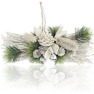 com-four ® Arranjo de Natal cones brancos, galhos e bagas brilhantes como ornamentos de parede decorativos arranjos florais feitos à mão como ornamentos para portas (branco brilho) com-four ® Arranjo de Natal cones brancos, galhos e bagas brilhantes como ornamentos de parede decorativos arranjos florais feitos à mão como ornamentos para portas (branco brilho)
