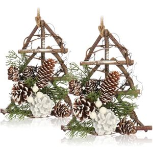 com-four ® 2 x árvore pendurada para decoração de Natal cabide para árvore de Natal decoração de quarto de inverno artesanal decoração pendente para janela e porta (2 peças árvore) com-four ® 2 x árvore pendurada para decoração de Natal cabide para árvore de Natal decoração de quarto de inverno artesanal decoração pendente para janela e porta (2 peças árvore)