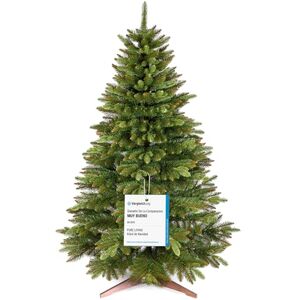 Árvore de Natal artificial premium de 180 cm, ramos densos e realistas, com suporte de madeira e saco de armazenamento, árvore de Natal artificial de Pure Living Árvore de Natal artificial premium de 180 cm, ramos densos e realistas, com suporte de madeira e saco de armazenamento, árvore de Natal artificial de Pure Living